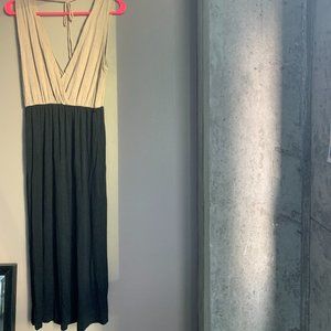 strap open back deep v dress